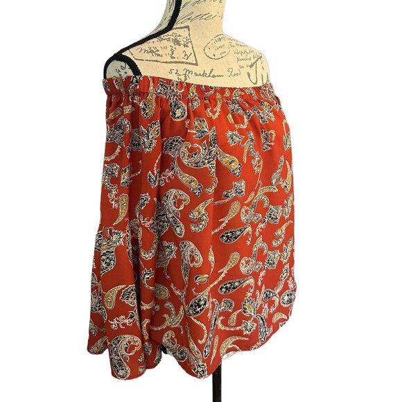 Off The Shoulder Burnt Orange Boho Top - Picture 1 of 3